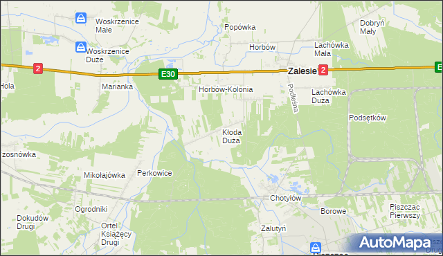 mapa Kłoda Duża, Kłoda Duża na mapie Targeo