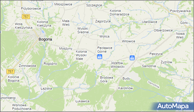 mapa Kolonia Pęcławska, Kolonia Pęcławska na mapie Targeo