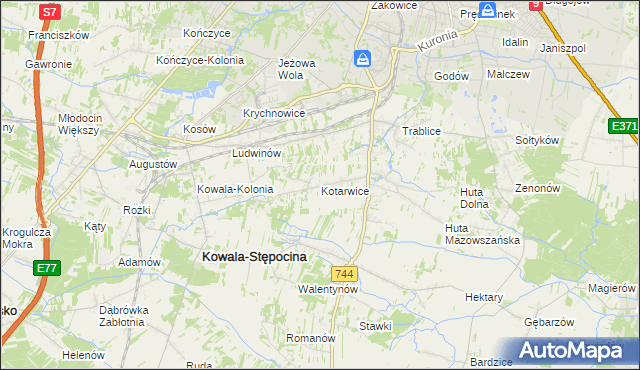 mapa Kotarwice, Kotarwice na mapie Targeo