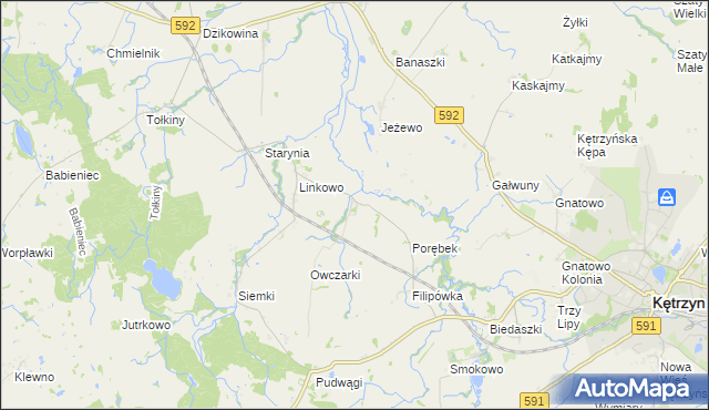 mapa Kotkowo gmina Kętrzyn, Kotkowo gmina Kętrzyn na mapie Targeo