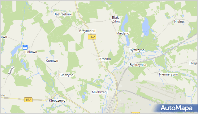 mapa Krosino gmina Świdwin, Krosino gmina Świdwin na mapie Targeo