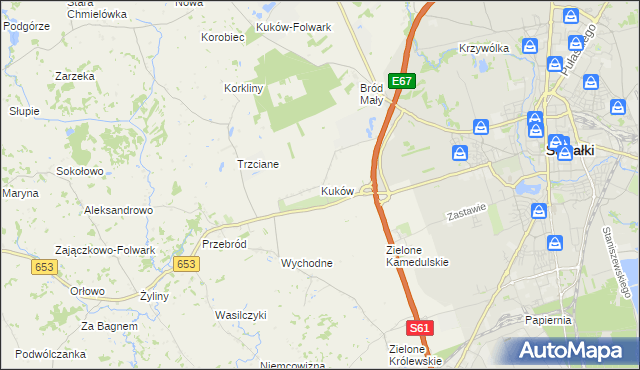 mapa Kuków gmina Suwałki, Kuków gmina Suwałki na mapie Targeo