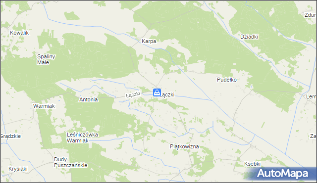 mapa Łączki gmina Łyse, Łączki gmina Łyse na mapie Targeo