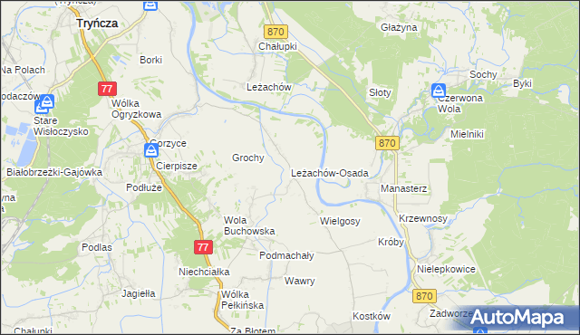 mapa Leżachów-Osada, Leżachów-Osada na mapie Targeo