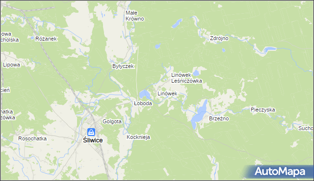 mapa Linówek gmina Śliwice, Linówek gmina Śliwice na mapie Targeo