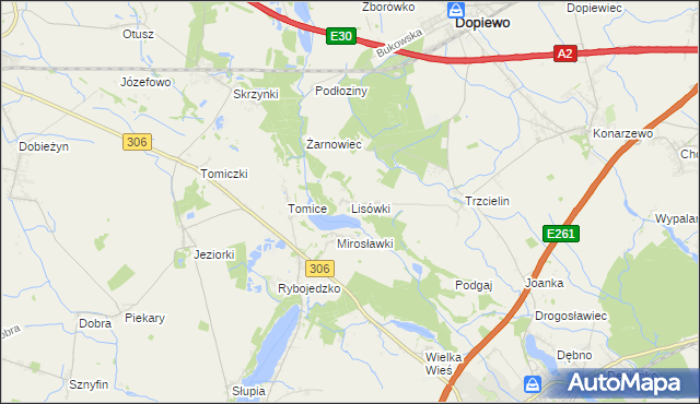 mapa Lisówki, Lisówki na mapie Targeo