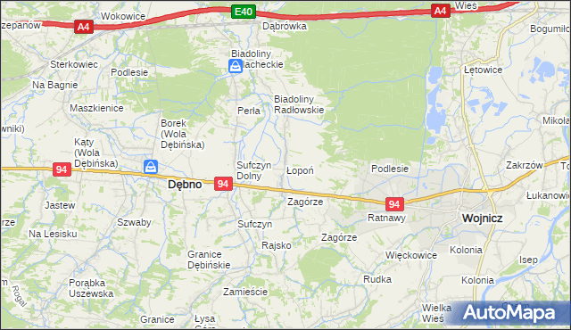 mapa Łopoń, Łopoń na mapie Targeo