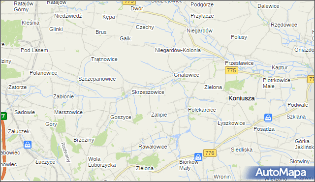 mapa Łososkowice, Łososkowice na mapie Targeo