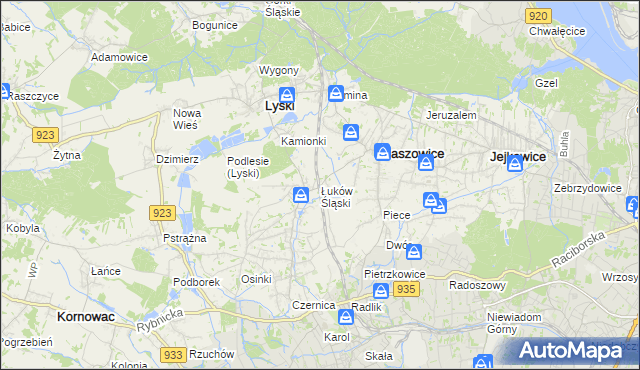 mapa Łuków Śląski, Łuków Śląski na mapie Targeo