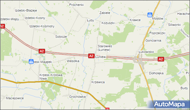 mapa Łuniew, Łuniew na mapie Targeo