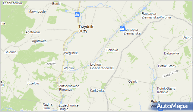 mapa Łychów Szlachecki, Łychów Szlachecki na mapie Targeo