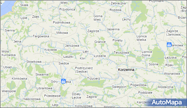mapa Łyczana, Łyczana na mapie Targeo