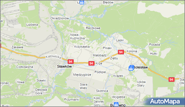 mapa Małobądz, Małobądz na mapie Targeo