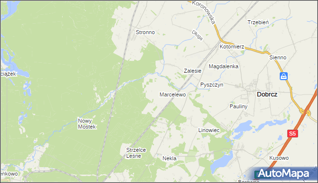 mapa Marcelewo, Marcelewo na mapie Targeo