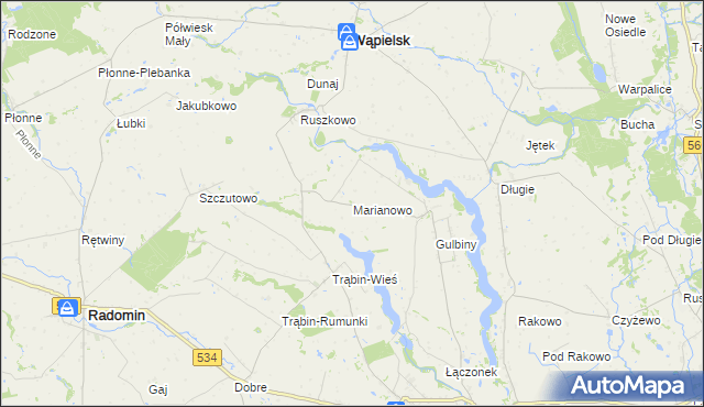 mapa Marianowo gmina Brzuze, Marianowo gmina Brzuze na mapie Targeo