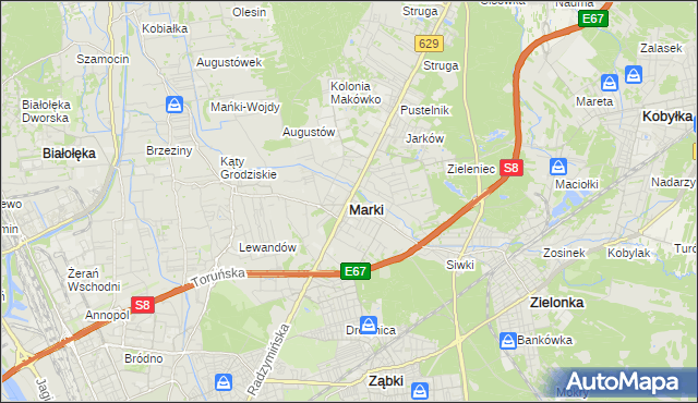 mapa Marki powiat wołomiński, Marki powiat wołomiński na mapie Targeo
