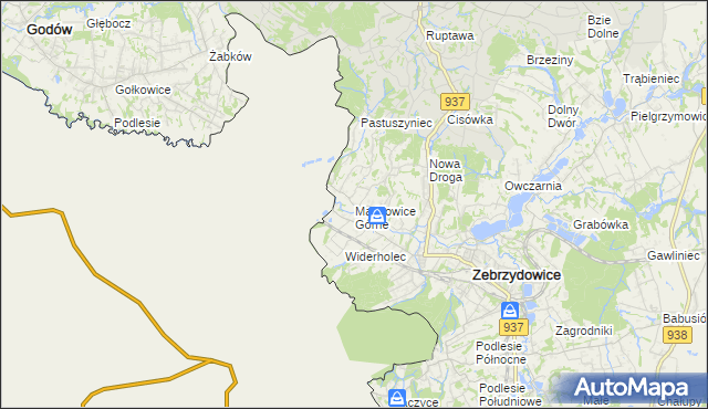 mapa Marklowice Górne, Marklowice Górne na mapie Targeo