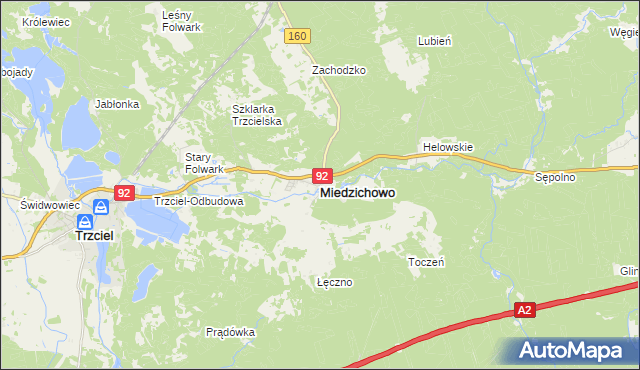 mapa Miedzichowo, Miedzichowo na mapie Targeo