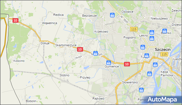 mapa Mierzyn gmina Dobra (Szczecińska), Mierzyn gmina Dobra (Szczecińska) na mapie Targeo