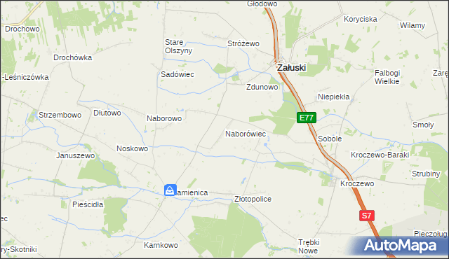 mapa Naborówiec, Naborówiec na mapie Targeo