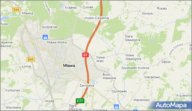 mapa Nowa Wieś gmina Szydłowo, Nowa Wieś gmina Szydłowo na mapie Targeo