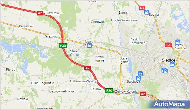 mapa Nowe Iganie, Nowe Iganie na mapie Targeo