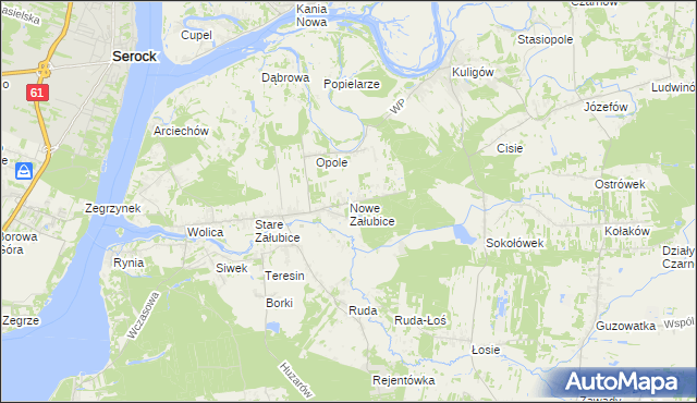 mapa Nowe Załubice, Nowe Załubice na mapie Targeo