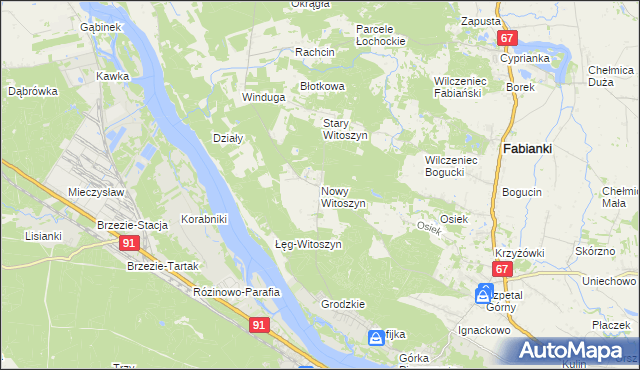 mapa Nowy Witoszyn, Nowy Witoszyn na mapie Targeo