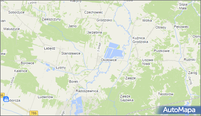 mapa Okołowice gmina Koniecpol, Okołowice gmina Koniecpol na mapie Targeo