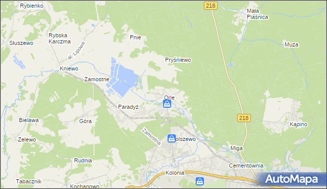 mapa Orle gmina Wejherowo, Orle gmina Wejherowo na mapie Targeo