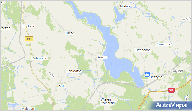 mapa Oświno, Oświno na mapie Targeo