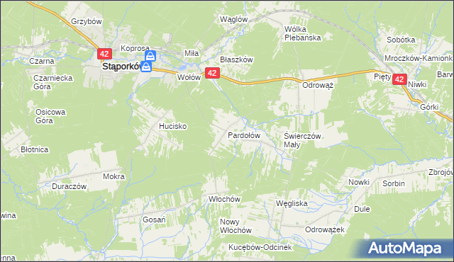 mapa Pardołów, Pardołów na mapie Targeo