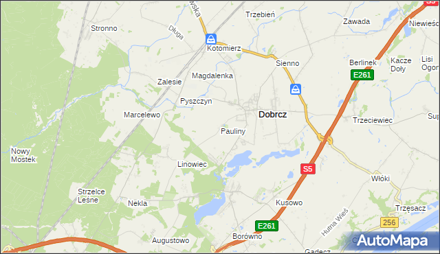 mapa Pauliny, Pauliny na mapie Targeo