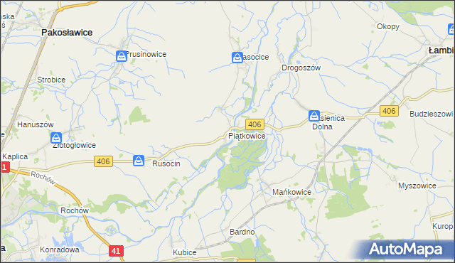 mapa Piątkowice, Piątkowice na mapie Targeo