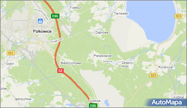 mapa Pieszkowice, Pieszkowice na mapie Targeo