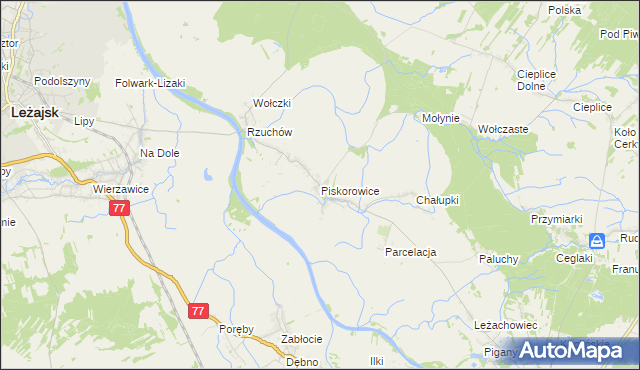 mapa Piskorowice, Piskorowice na mapie Targeo