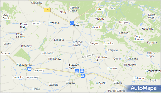 mapa Piskorzec gmina Iłów, Piskorzec gmina Iłów na mapie Targeo