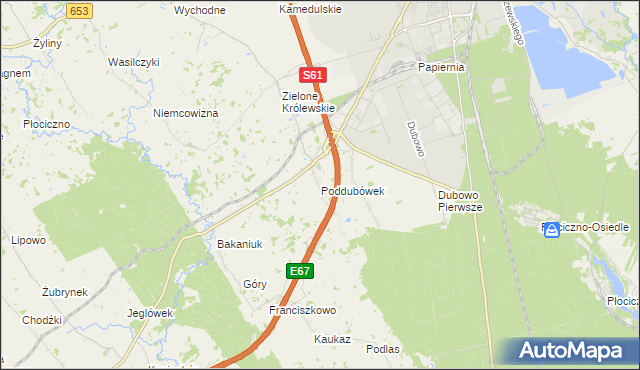 mapa Poddubówek, Poddubówek na mapie Targeo