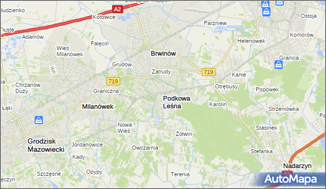mapa Podkowa Leśna, Podkowa Leśna na mapie Targeo