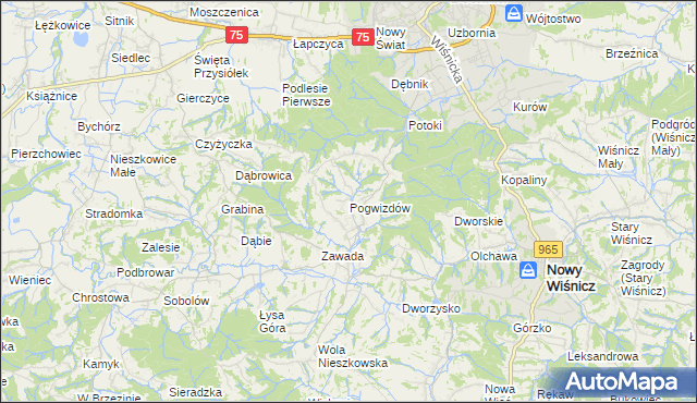 mapa Pogwizdów gmina Bochnia, Pogwizdów gmina Bochnia na mapie Targeo