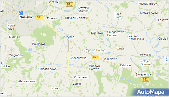 mapa Popowo-Północ, Popowo-Północ na mapie Targeo