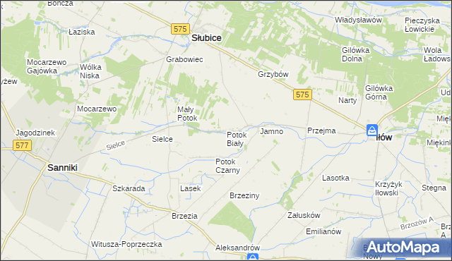mapa Potok Biały, Potok Biały na mapie Targeo