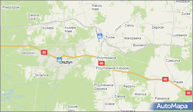 mapa Przymiłowice, Przymiłowice na mapie Targeo