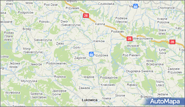 mapa Przyszowa, Przyszowa na mapie Targeo