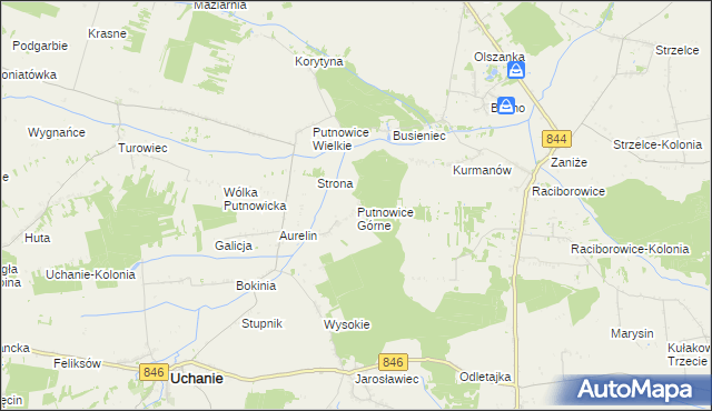 mapa Putnowice Górne, Putnowice Górne na mapie Targeo