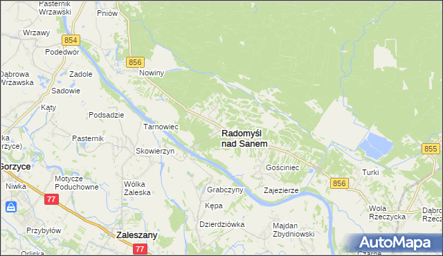 mapa Radomyśl nad Sanem, Radomyśl nad Sanem na mapie Targeo