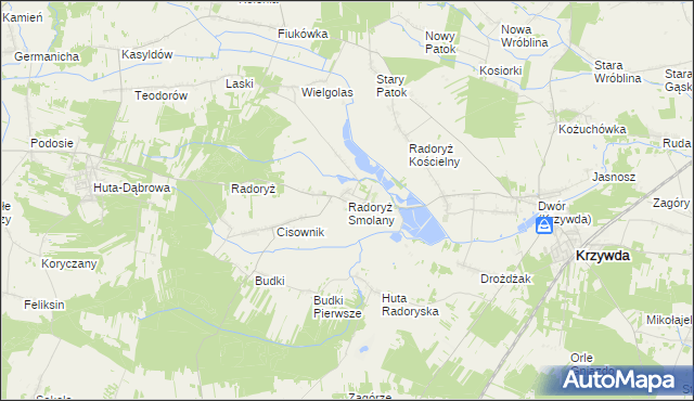 mapa Radoryż Smolany, Radoryż Smolany na mapie Targeo