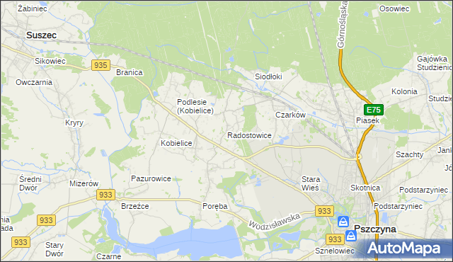 mapa Radostowice, Radostowice na mapie Targeo