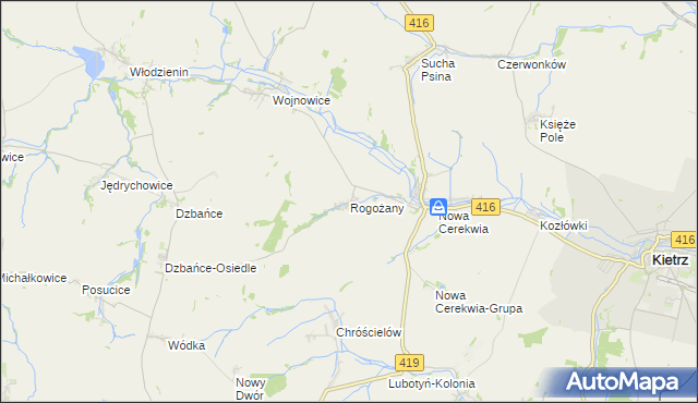 mapa Rogożany, Rogożany na mapie Targeo