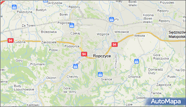 mapa Ropczyce, Ropczyce na mapie Targeo